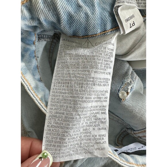 Zara Bloggers Favorite 100% Cotton Light Wash Full Length Wide Leg Denim Jeans 6 - Picture 5 of 6